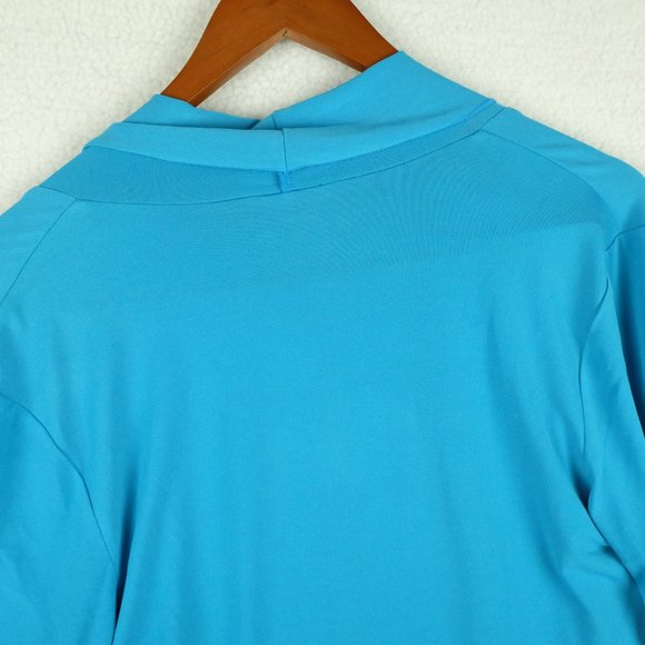 Bellissima Womens Cardigan Sweater Medium Blue Shawl Open Lightweight Stretchy - Picture 5 of 8